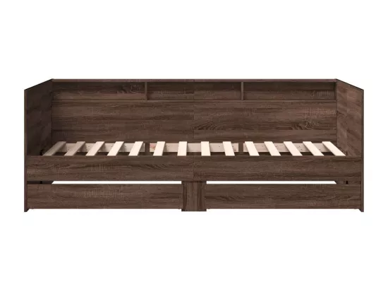 Lit de jour avec tiroirs sans matelas chêne marron 90x200 cm