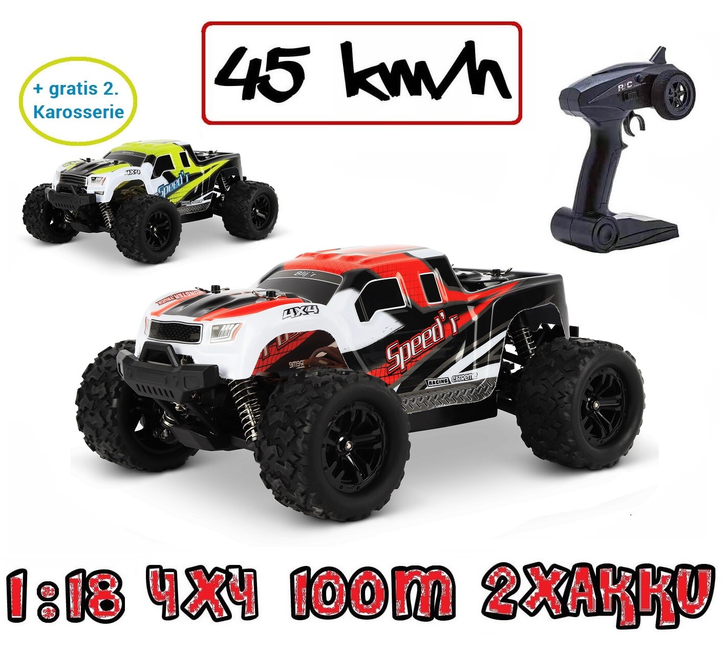Blij'r Speed´r ferngesteuerter RC Monstertruck rot