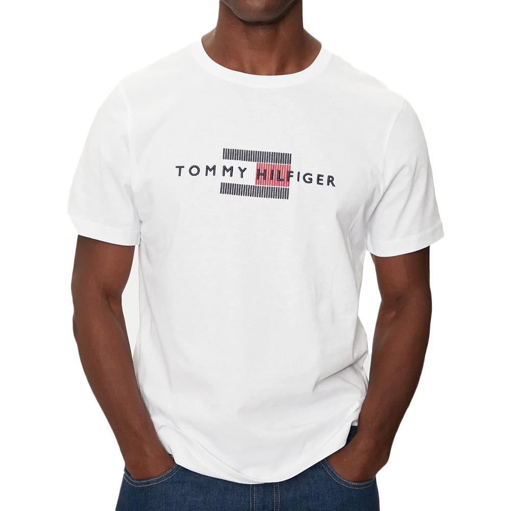 Tommy Hilfiger T-shirt Blanc Homme Tommy Hilfiger Flag