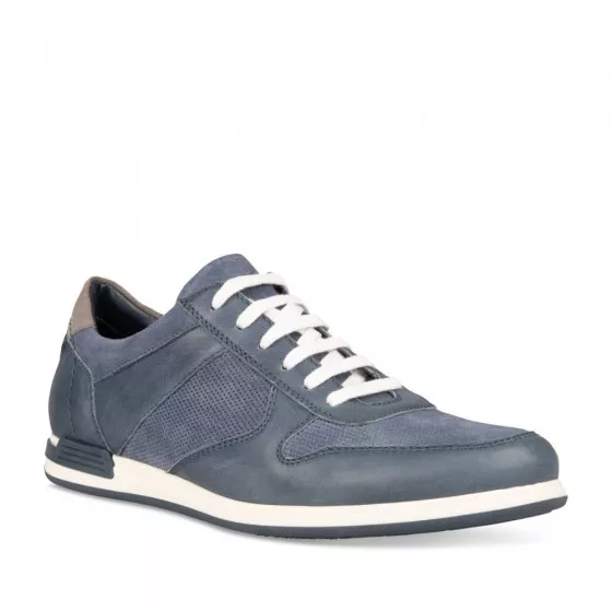 Baskets BLEU DENIM SIDE CUIR