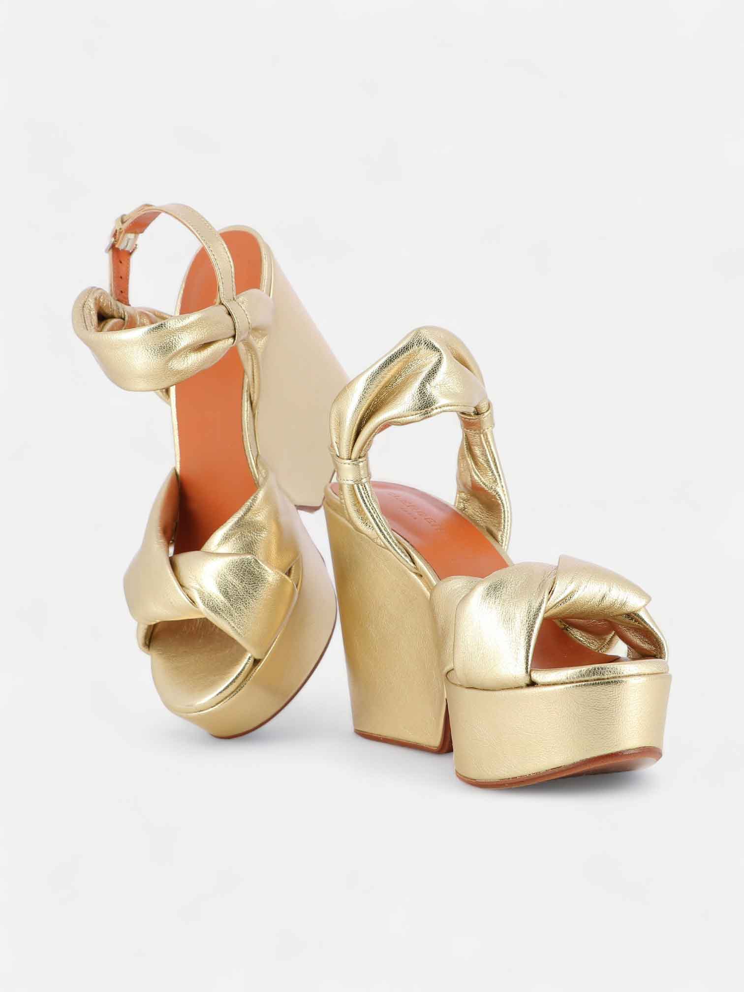 SANDALS - DARLIE sandals, lambskin gold metallic
