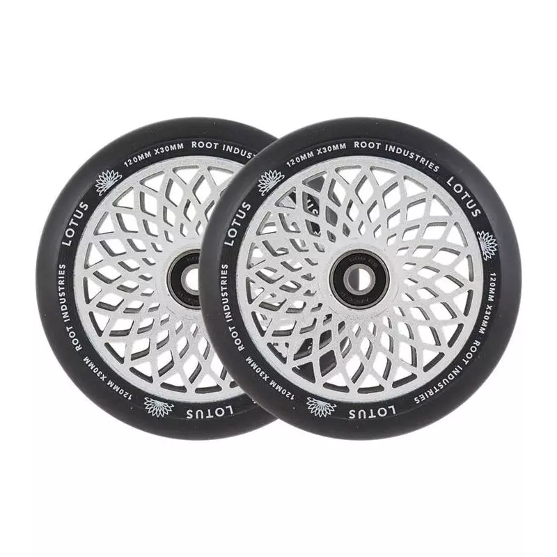 Root Industries Lotus Wide Roues Trottinette Freestyle 2-Pack Raw 120mm