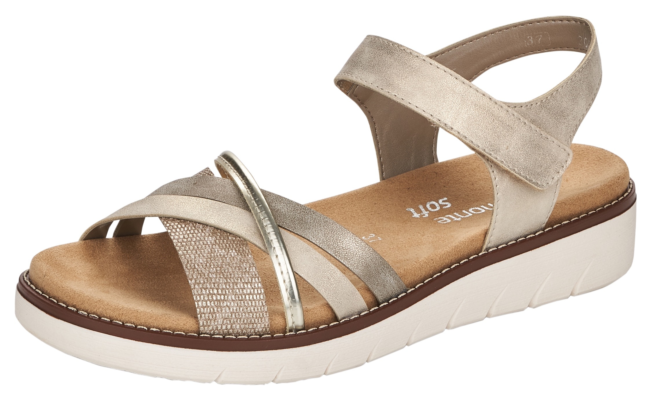 Remonte Riemchensandale  , Keilabsatz, Sommerschuh, Sandalette mit herausnehmbarer Softeinlage
