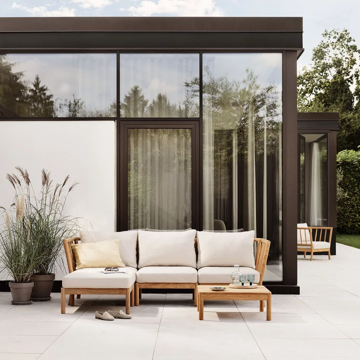 Fritz Hansen - Skagerak Tradition Outdoor Sofa Eckmodul, Teak / charcoal