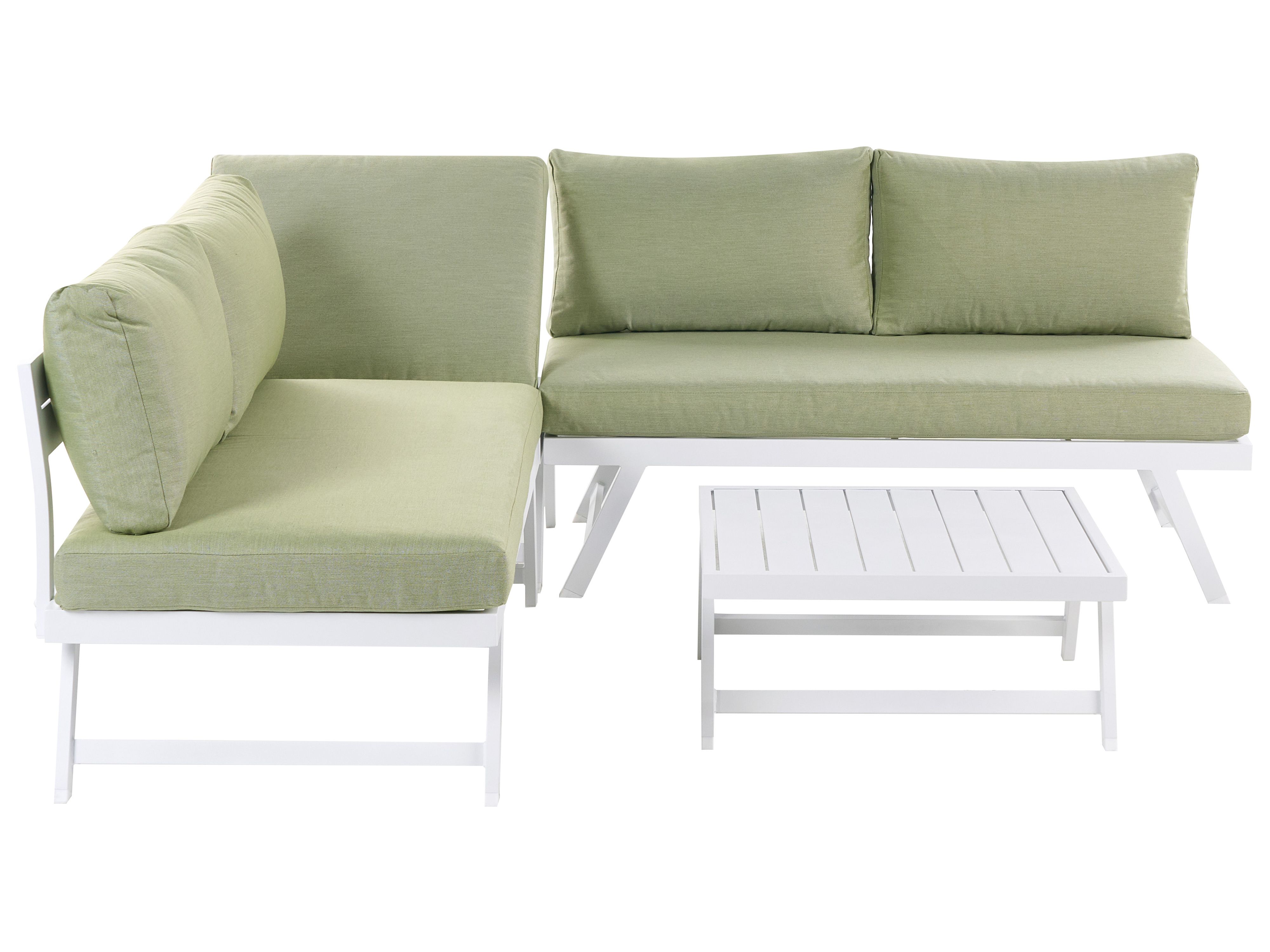 Tuin hoekloungeset met tafel 5-zits COCCORINO Metaal Groen