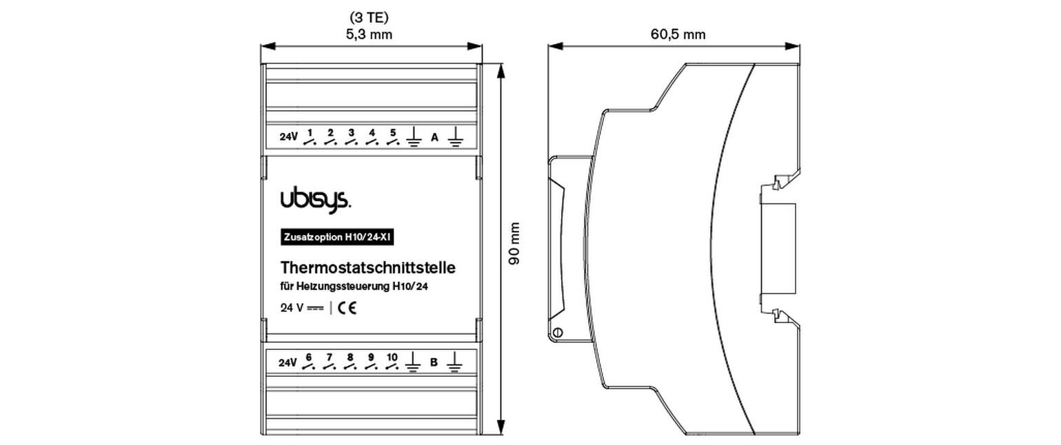 Thermostatschnittstelle H10 24 V DC<br>Thermostatschnittstelle für die Heizungssteuerung H10