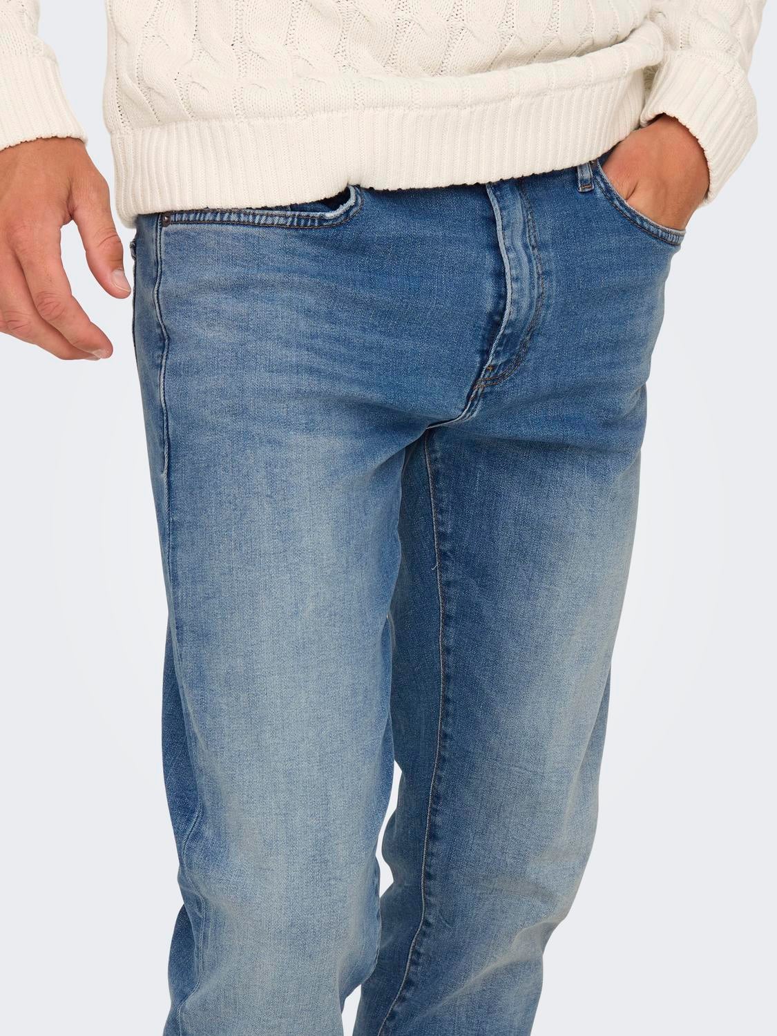 ONSWEFT Mittlere Taille Normal geschnitten Jeans Light Medium Blue Denim