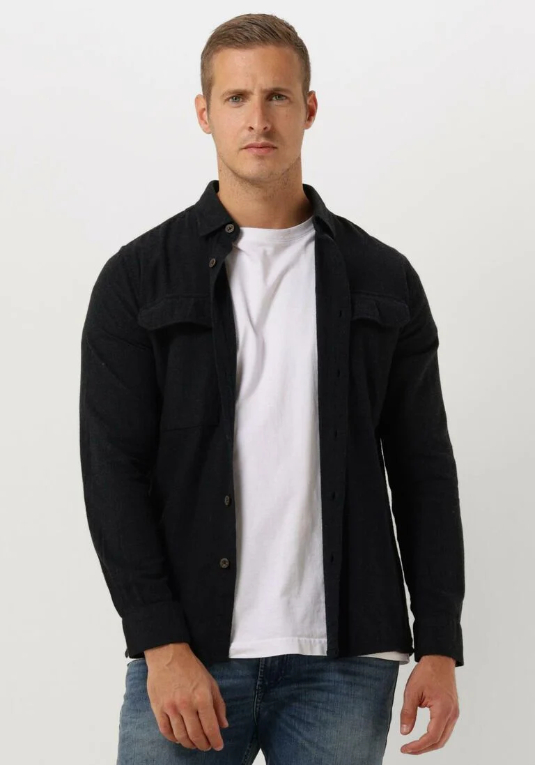 DSTREZZED donkerblauwe dstrezzed casual overhemd fryer shirt with pockets