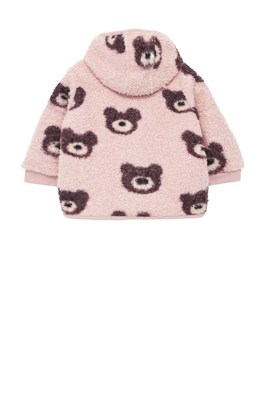 s.Oliver baby teddy tussenjas met all over print roze
