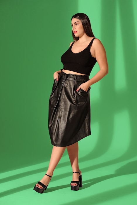 Strick-Bustier, Rippstrick, V-Ausschnitt, breite Träger