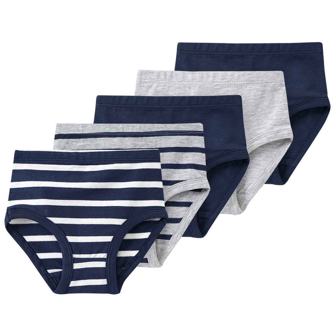 Famy 5 Baby Slips mit Bio-Baumwolle dunkelblau / hellgrau / weiss