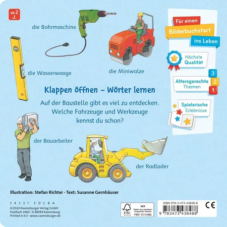 Ravensburger Pappbilderbuch - Klappen-Wörterbuch: Baustelle