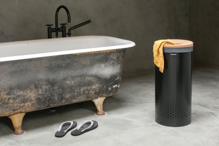 Wasbox, 35 liter, kurken deksel - Matt Black