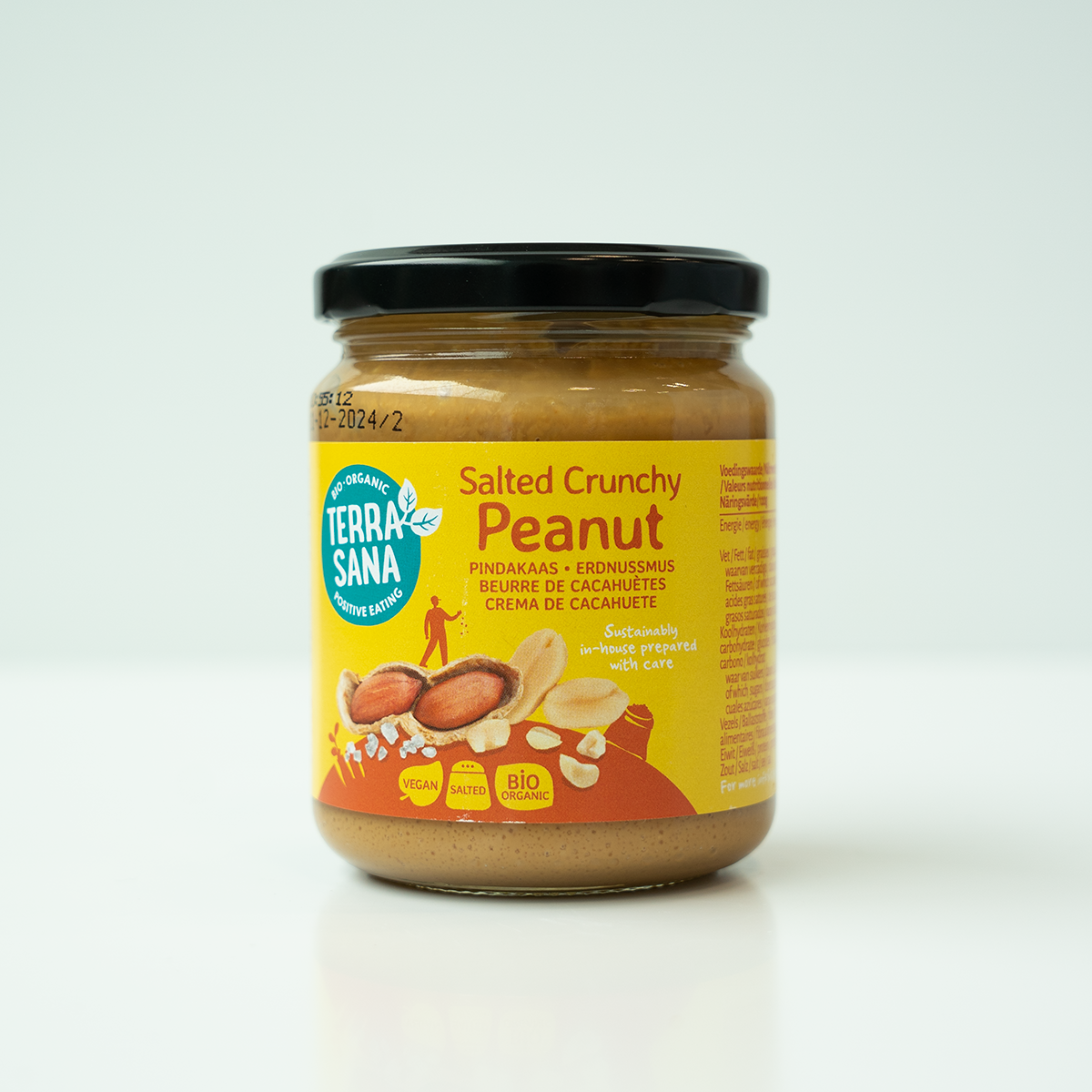 Terrasana Pindakaas crunchy salted 250 gram