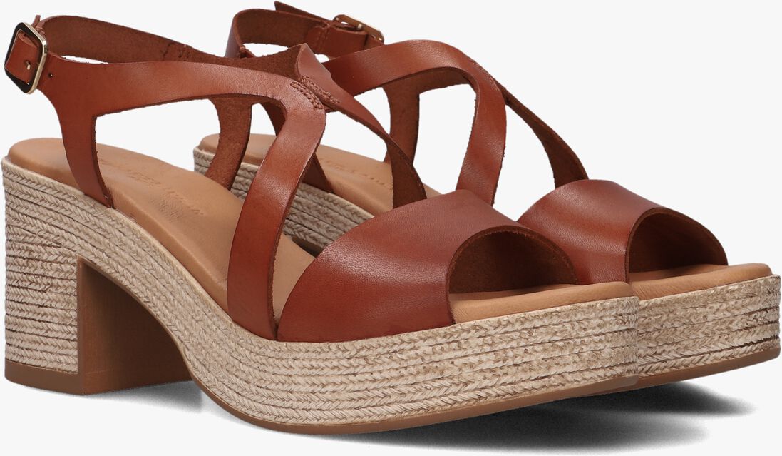 cognac stefano lauran sandalen met hak 2505