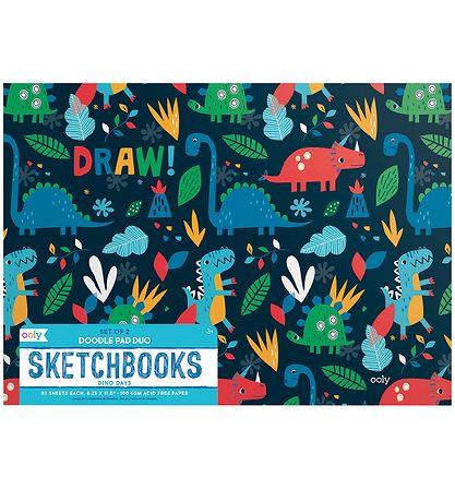 Ooly Sketchbook - 2er-Pack - Dino Days