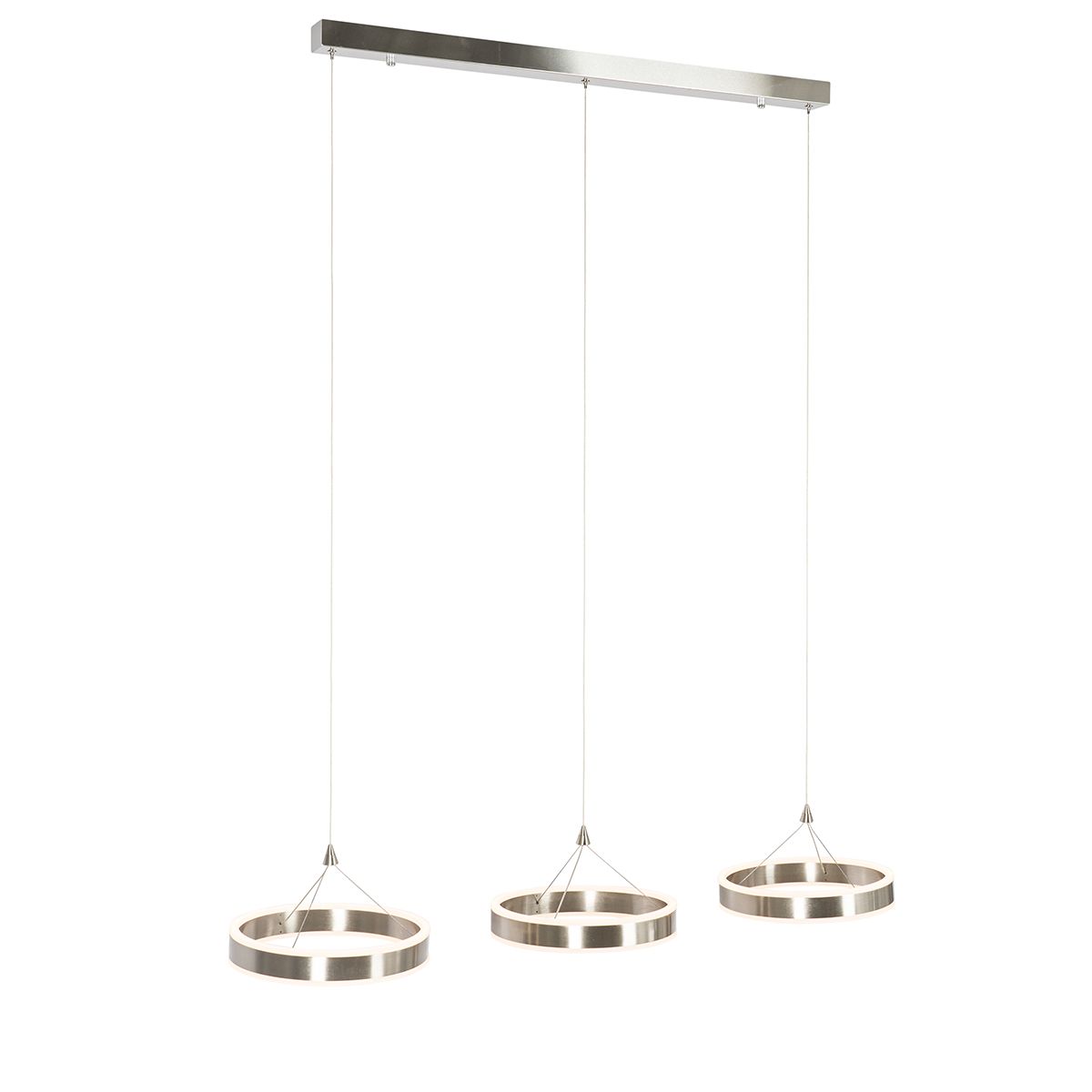 Hanglamp staal langwerpig incl. LED 3-staps dimbaar 3-lichts - Lyani