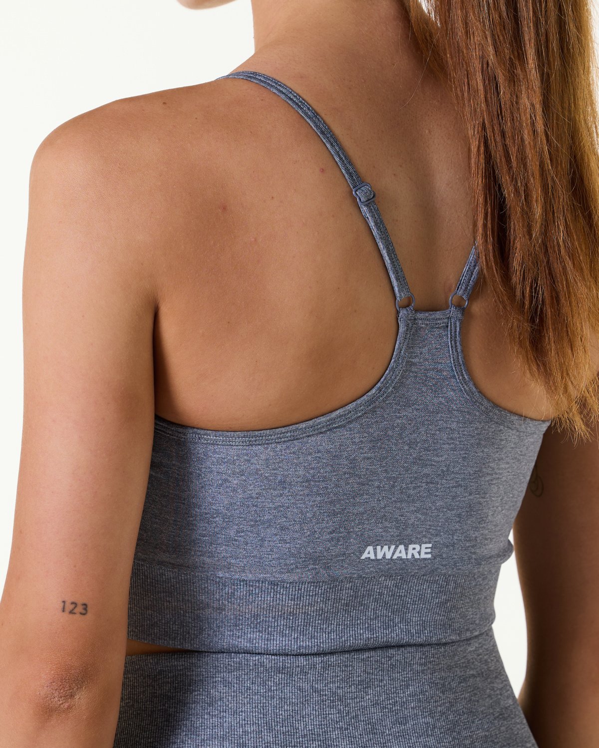 AWARE Scrunch Seamless Sport Top Dark Grey Melange