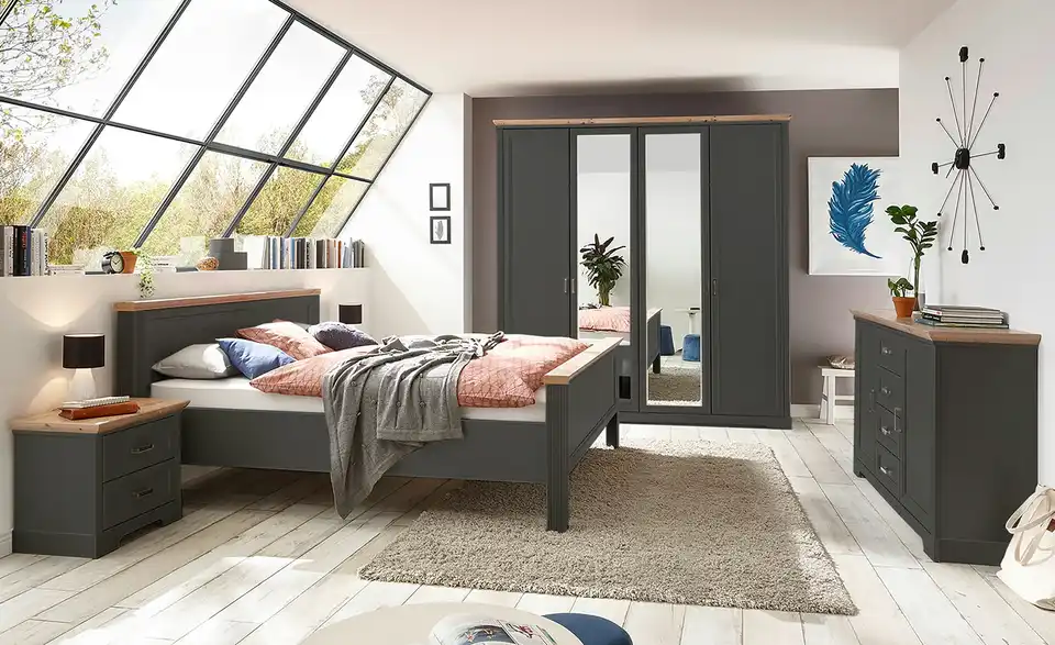 Kleiderschrank Jasmin II Graphit, Asteiche (Nachbildung) 210 cm