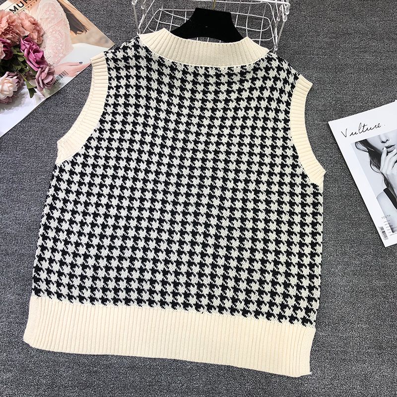 Hevnir - Pied-de-poule gebreid vest