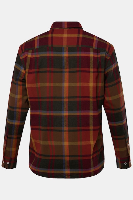 Boston Park Karo-Flanellhemd, Langarm, verdeckter Buttondown-Kragen, Comfort Fit, bis 8 XL