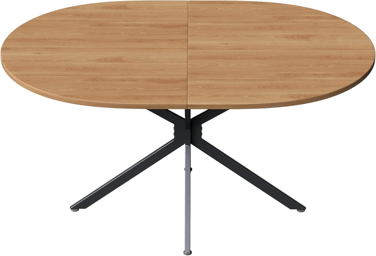 Ovaler Esstisch 120x80x75 cm für 4-6 Personen Küchentisch mit Metallbeine Moderner Frühstückstisch für Esszimmer Wohnzimmer Couchtisch Holz + Schwarz
