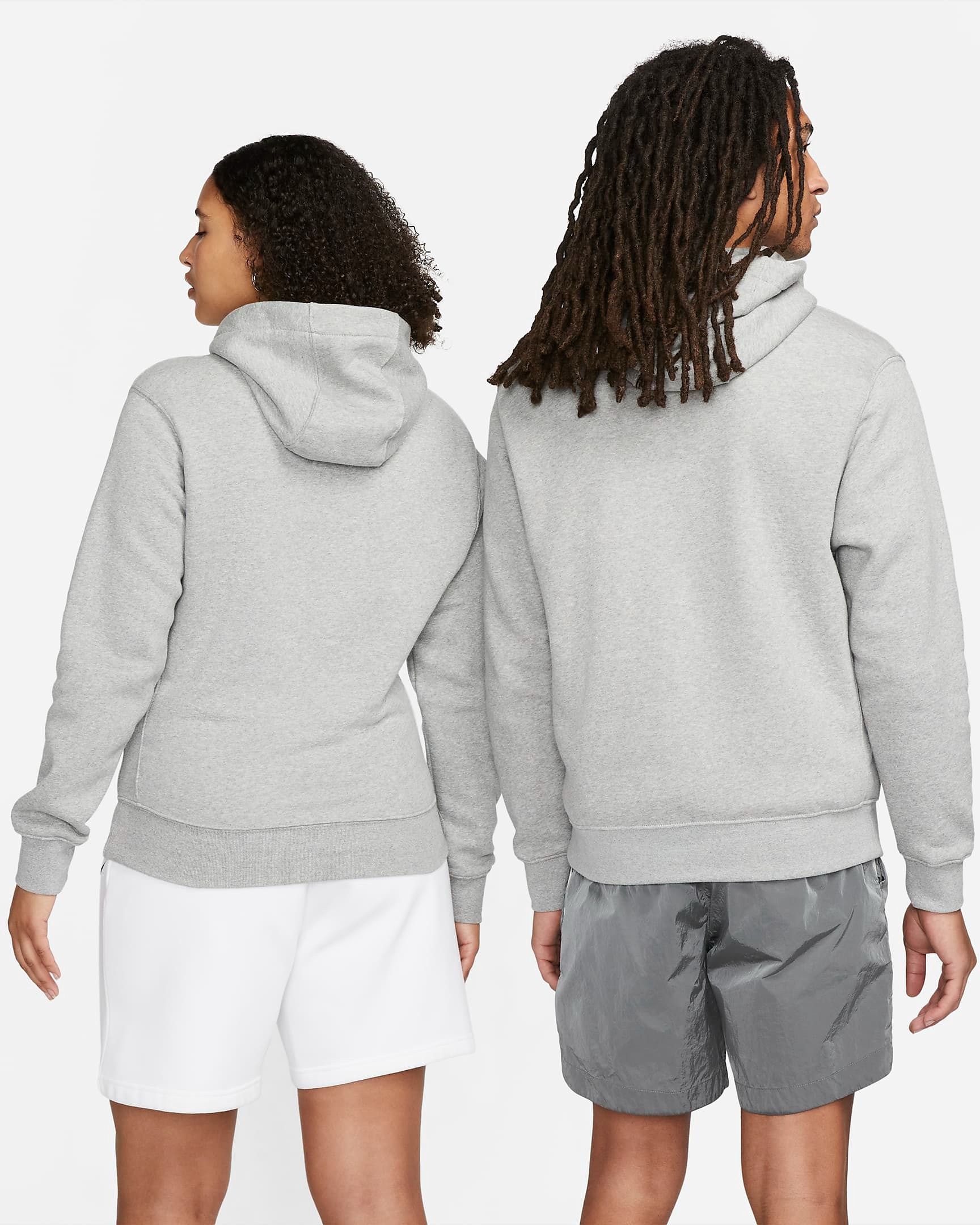 Club Fleece Hoodie Unisex 063/Dark Grey Heather/Matte Silver/White