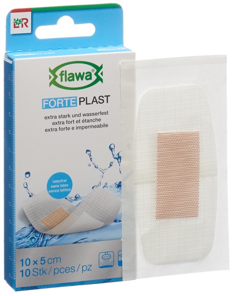 FLAWA Forte Plast Pflasterstrips<br>10 Stück, 5x10cm