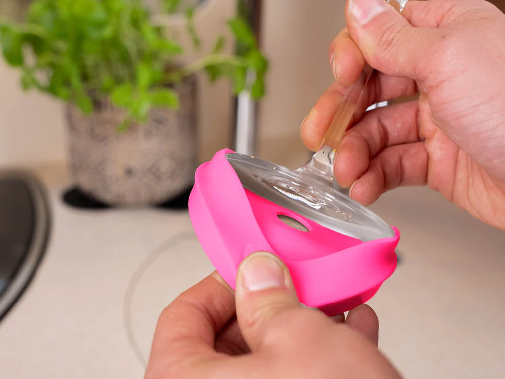 Silwy steelglas magnetische condoom met pad - Pink
