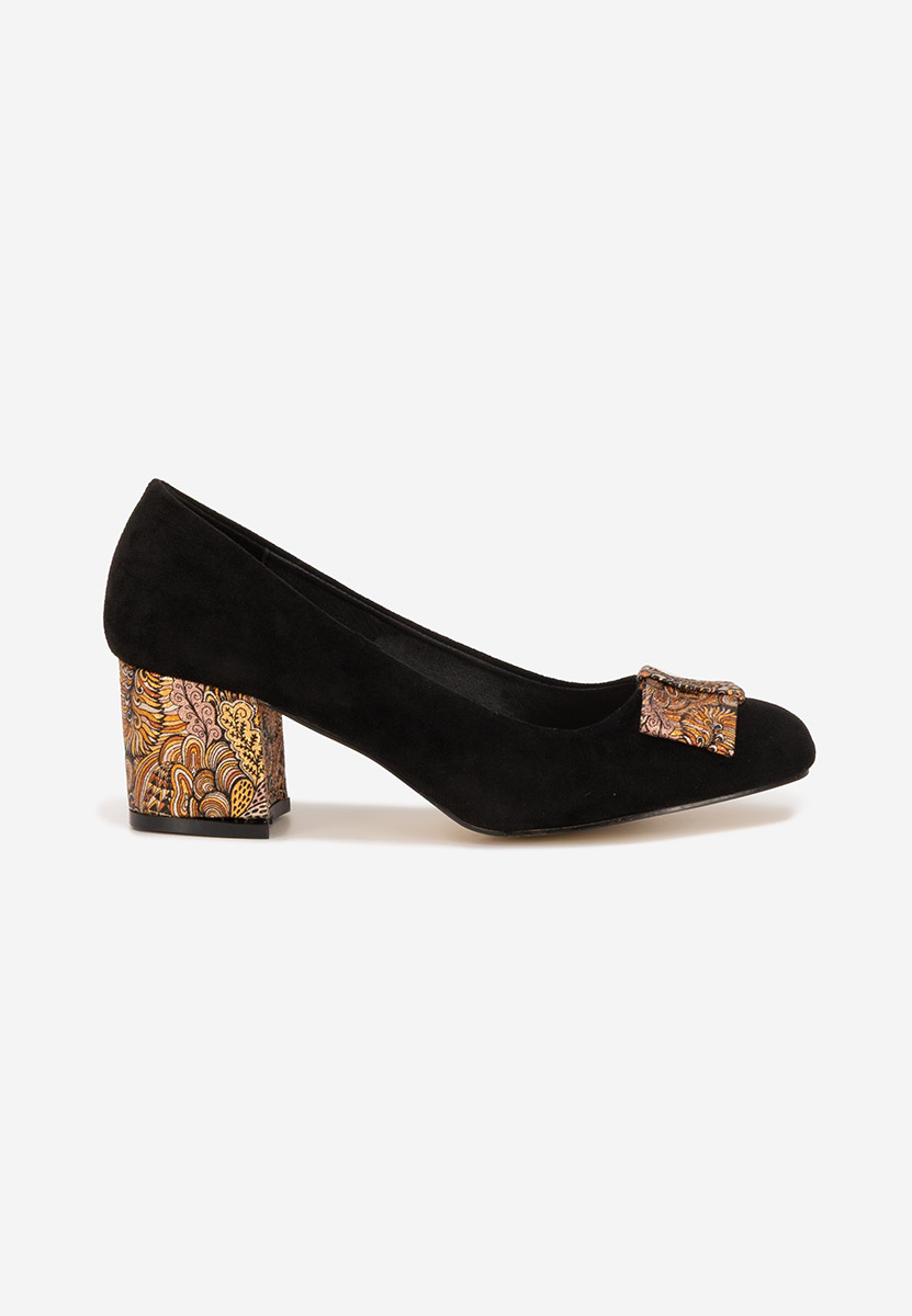 Chaussures à talon épais noirs Zaneira