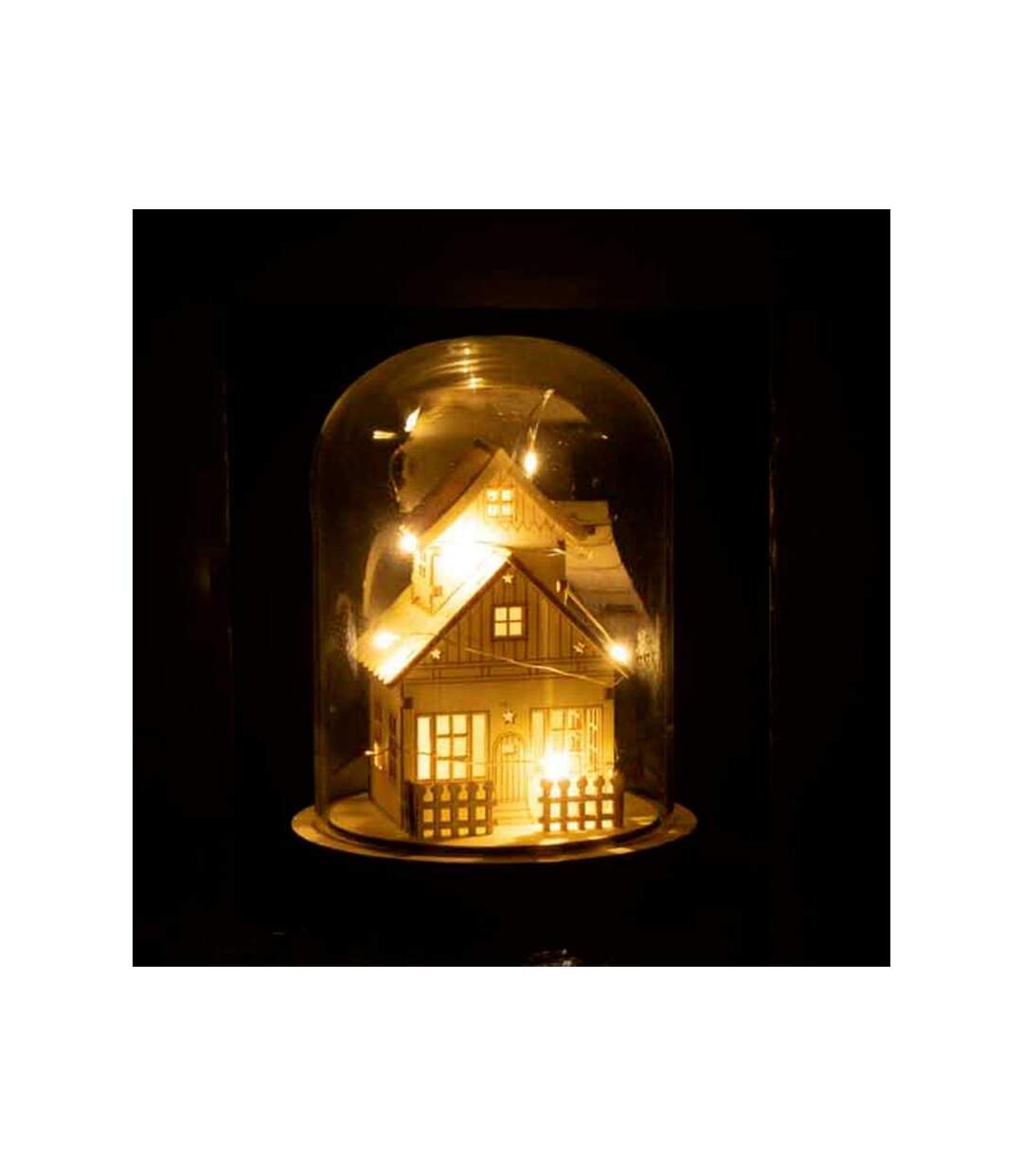 Paris Prix - Cloche Déco Led maison D'hiver 18cm Naturel