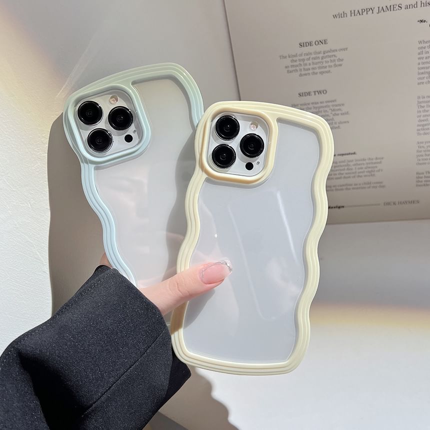 kloudkase - Golvend transparant telefoonhoesje - iPhone 14 / 14 Pro / 14 Pro Max / 14 Plus / 13 / 13 Pro / 13 Pro Max / 12 / 12 Pro / 12 Pro Max / 11 / 11 Pro Max / XS / XR / XS Max / X