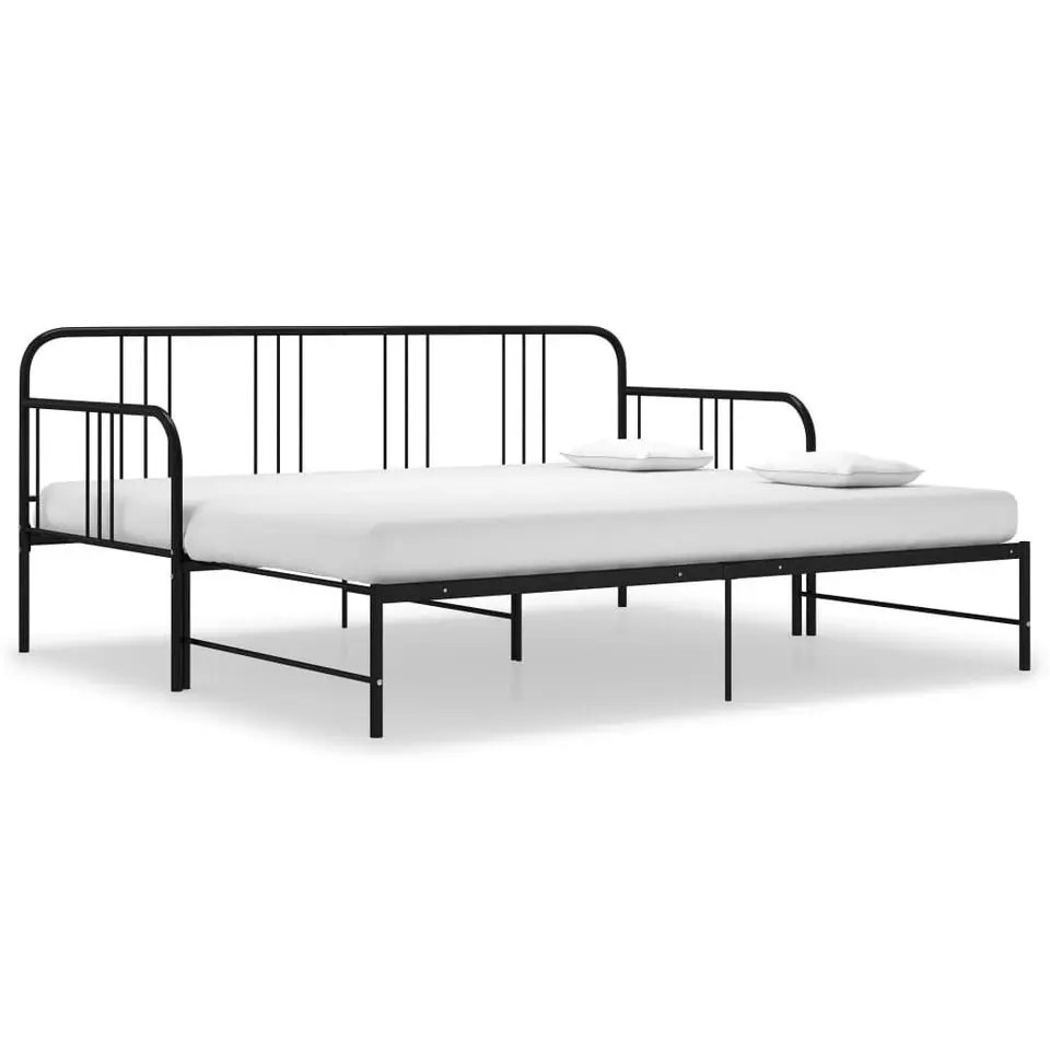 vidaXL - Onderschuifbed - Zwart - Metaal - 90x200 cm