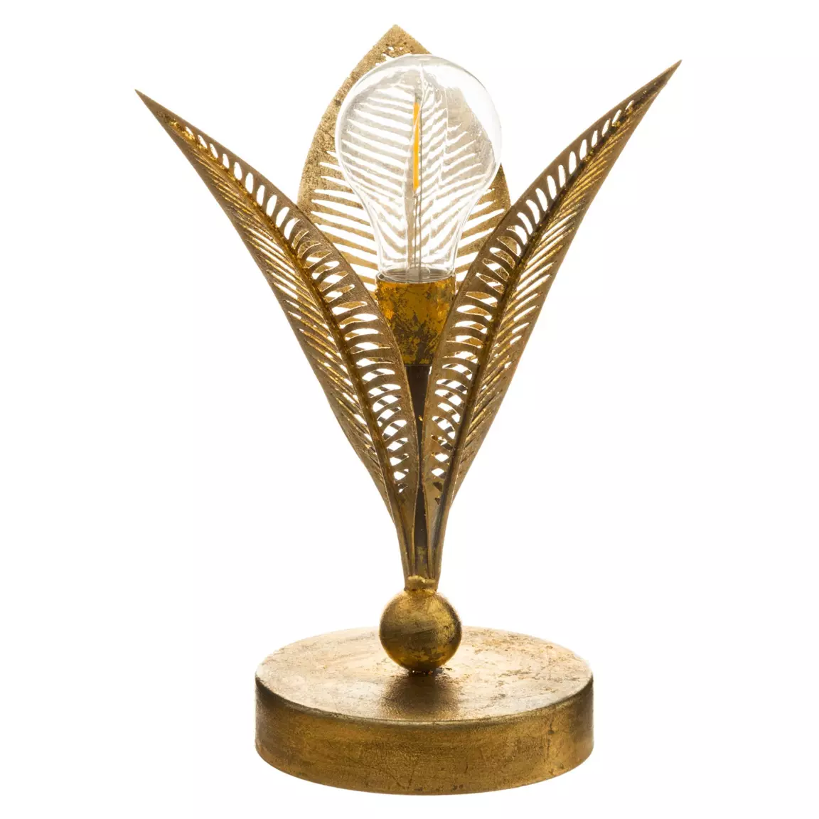 Lampe à poser métal LED (H25 cm) Feuille Or