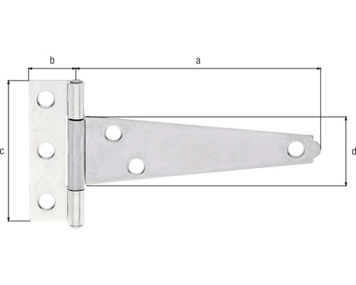 Doosscharnier met geklonken pen 100x60 mm, verzinkt, dikfilm gepassiveerd, 1 stuk
