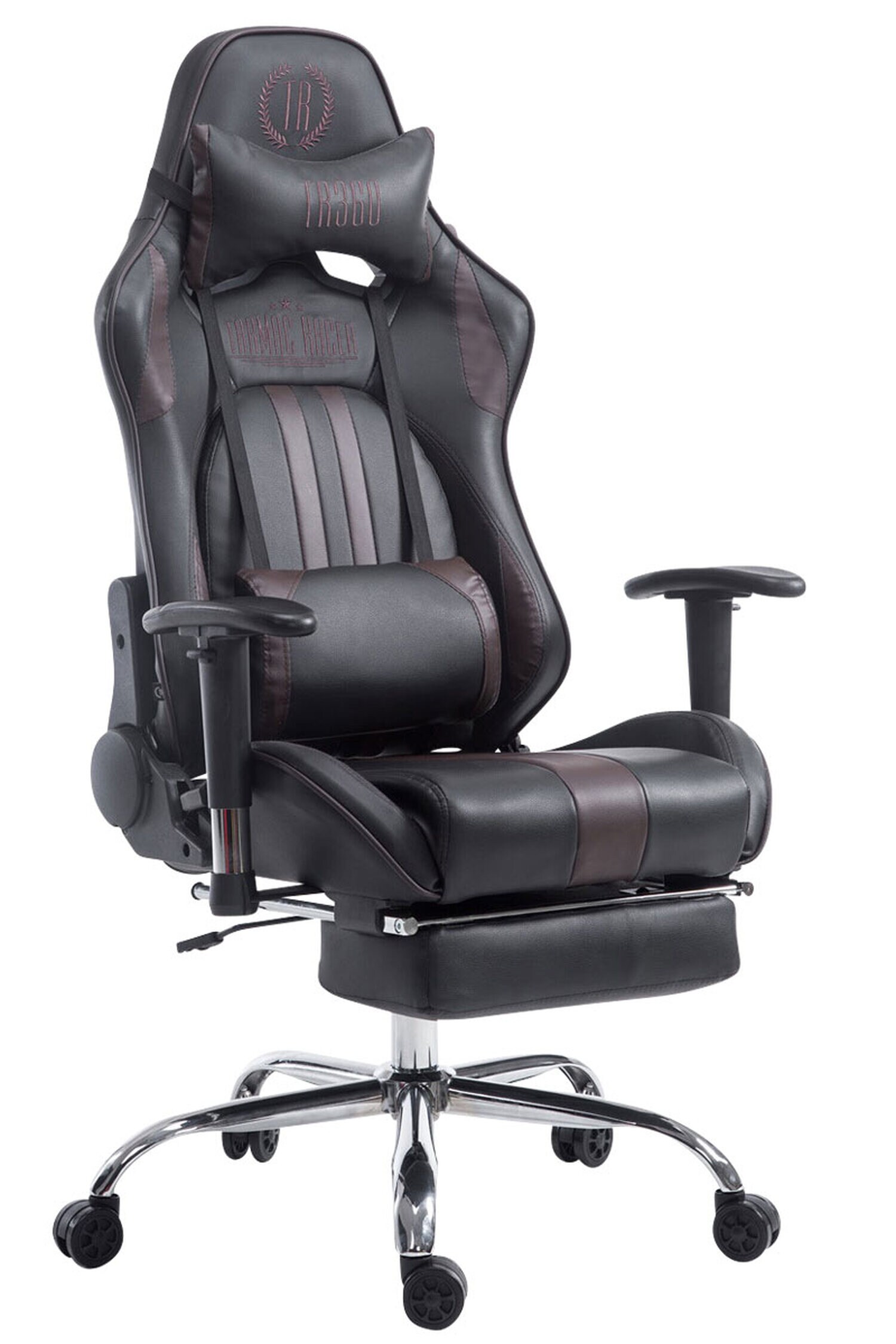 TPFLiving Racing Bürostuhl Limitless mit FußablageSchwarz/Blau