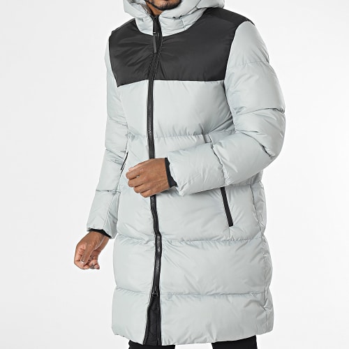 Doudoune Capuche Longue Gris