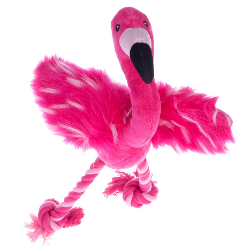 Jouet avec corde, Flamant rose