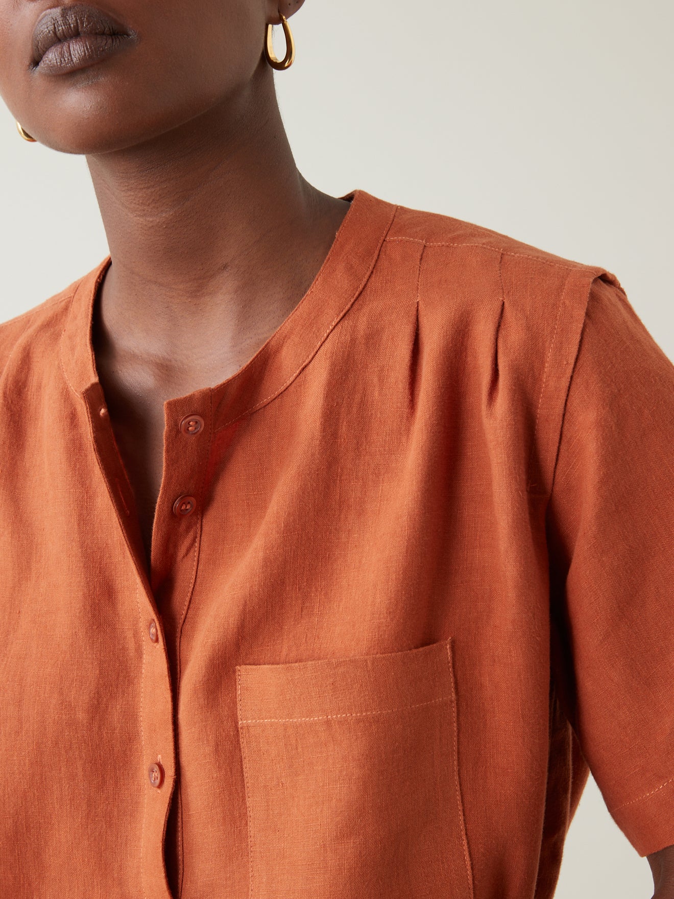 Robe mi-longue unie femme en lin