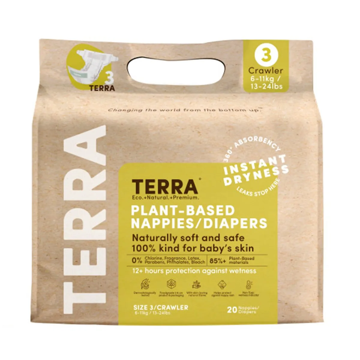 Terra Couches Jetables Éco Grandeur 3 - Bébé (13-24lb)