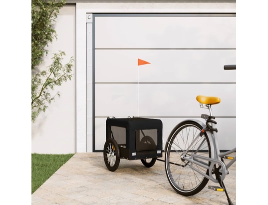 VIDAXL - Remorque de vélo pour chien noir tissu oxford et fer