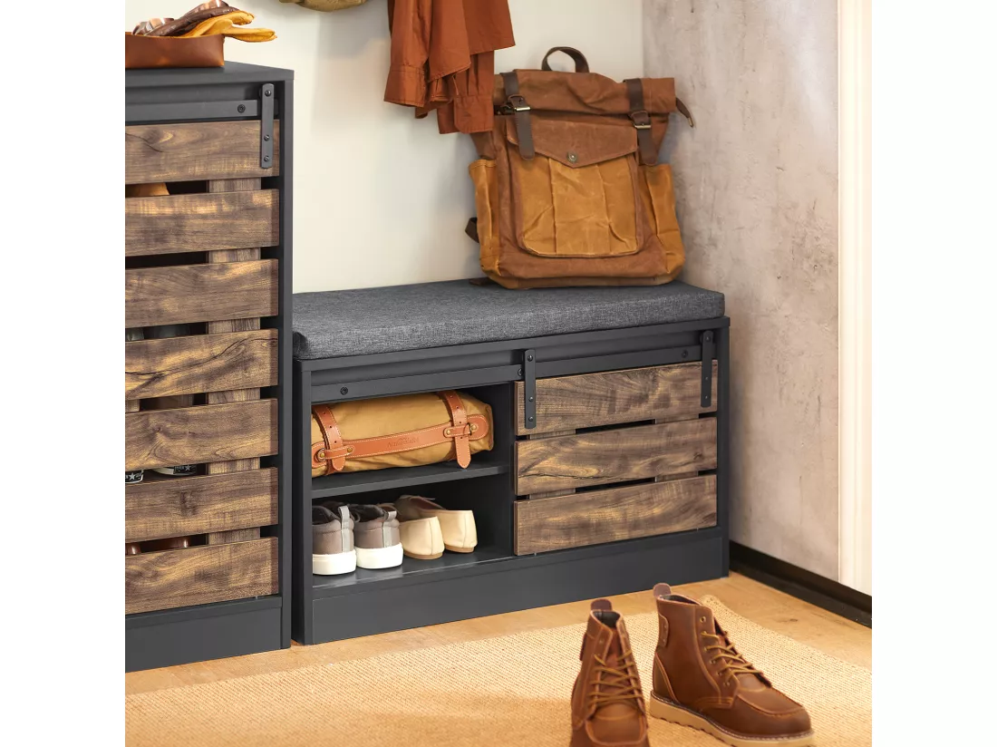 Banc À Chaussures Avec Porte Coulissante, Fsr120-hg