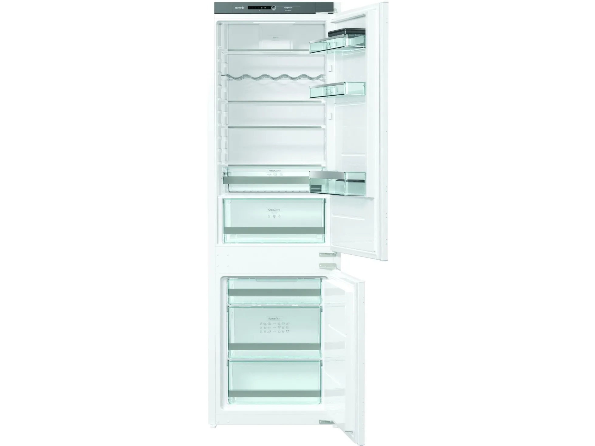Gorenje NRKI4182A1 - Køleskab/fryser - bund-fryser - til indbygning - niche - bredde: 56 cm - dybde: 56 cm - højde: 177.5 cm - 248 liter - Klasse F - hvid