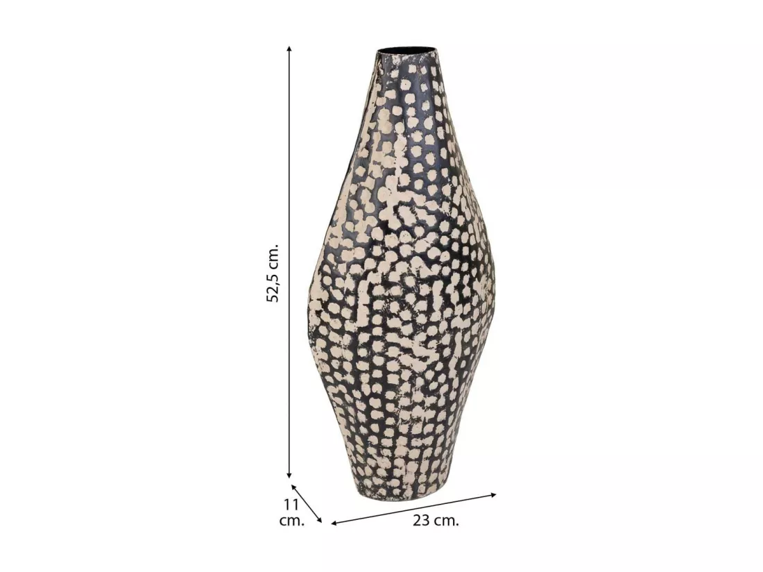 Vase en métal noir 23x07x52,5h