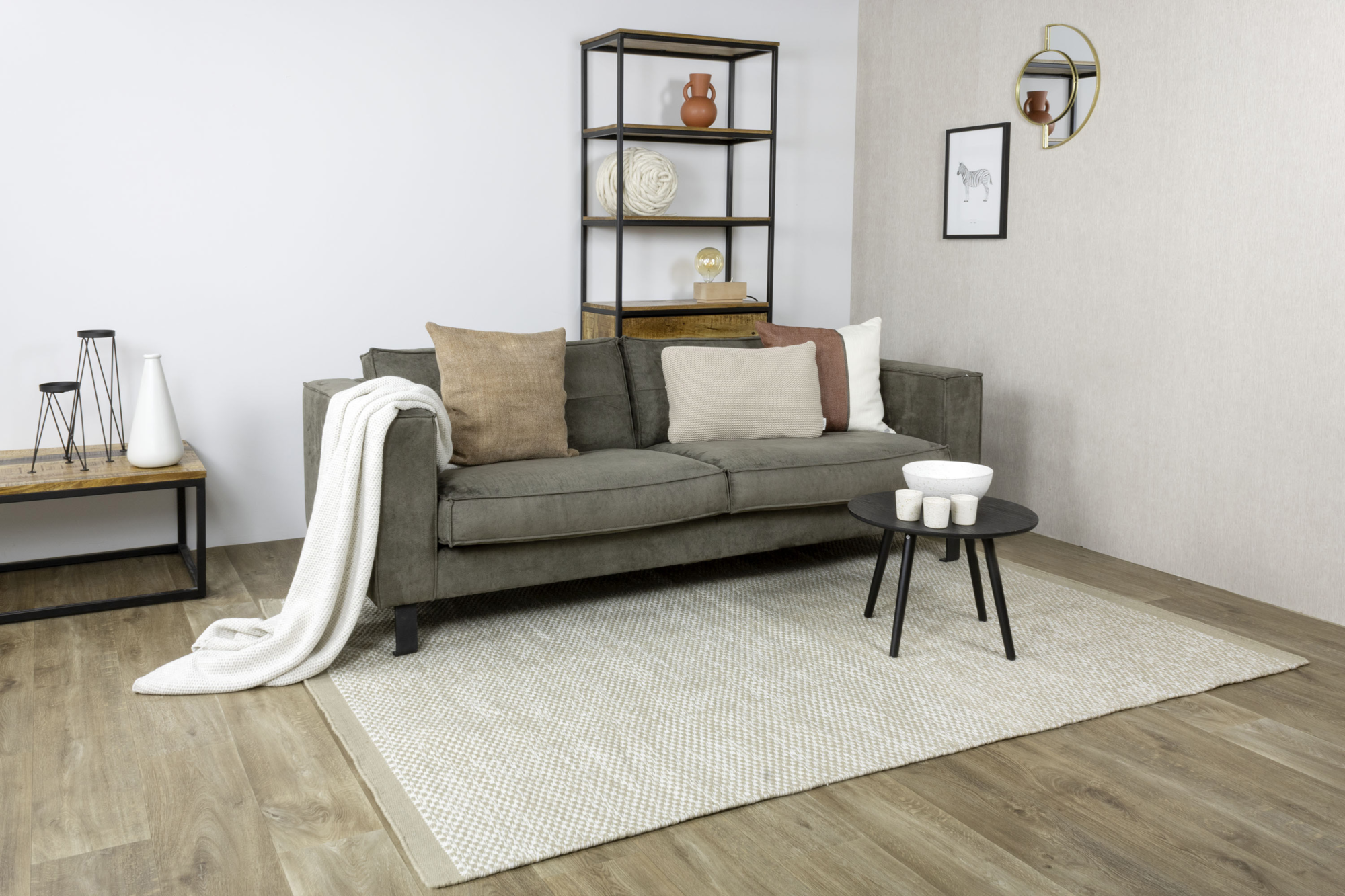 Vloerkleed Vaasa Camel White 200x300 cm