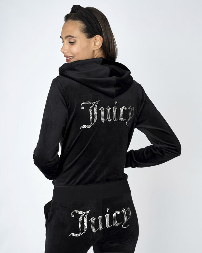 Juicy Couture Robertson Diamante Hoodie Black