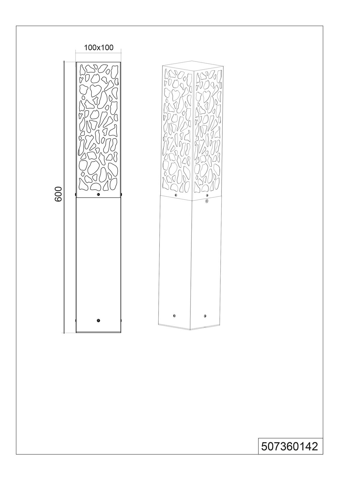 Cooper Pfosten grau 507360142, B/H/T: 10/60/10 cm