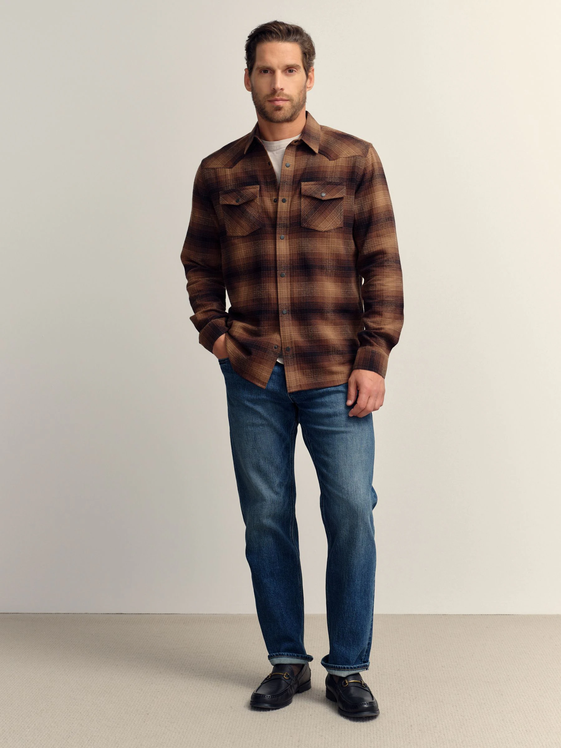 Bruin - Western Style Long Sleeve Check Shirt
