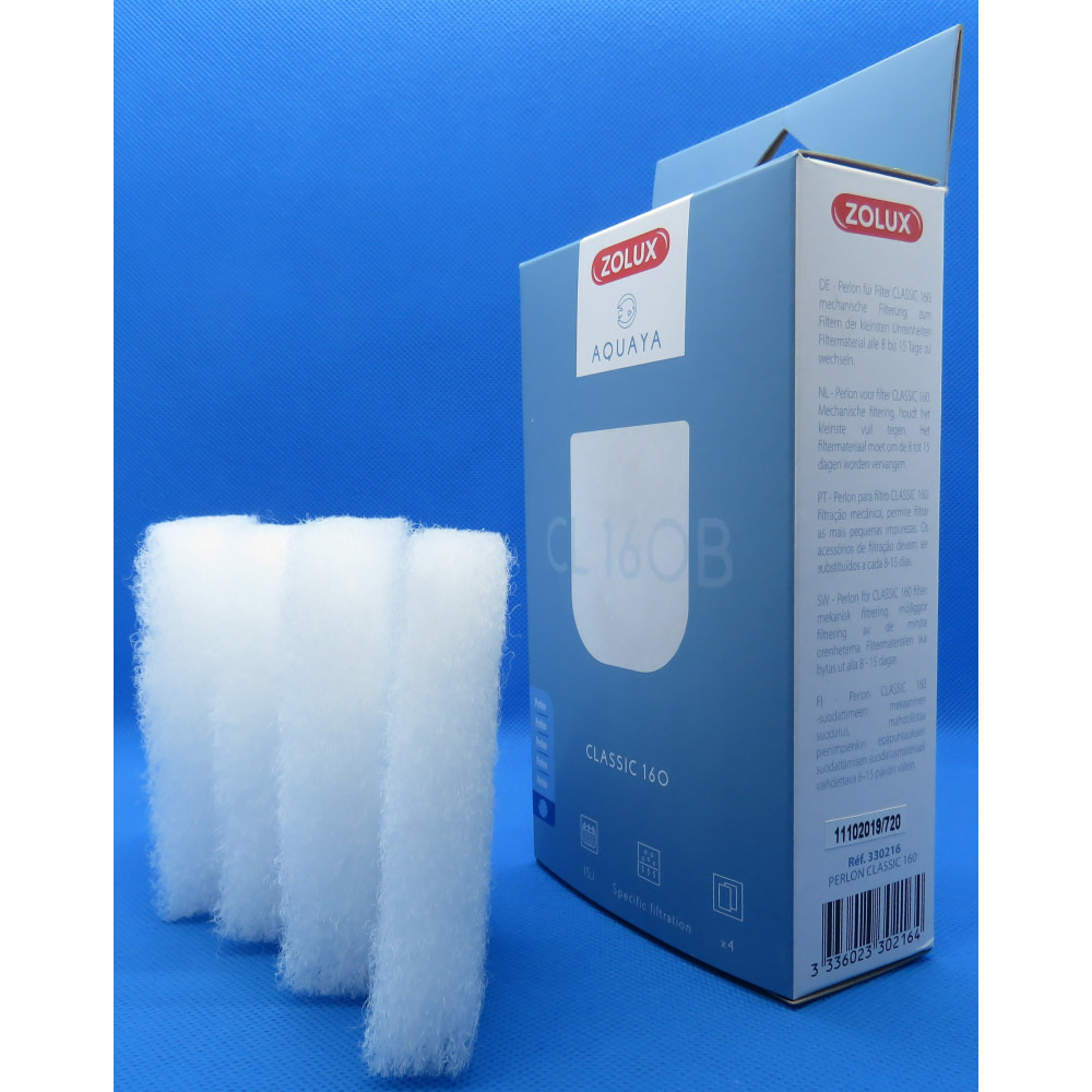Filtre perlon cl 160 b x 4 . Pour pompe classic 160. Pour aquarium.