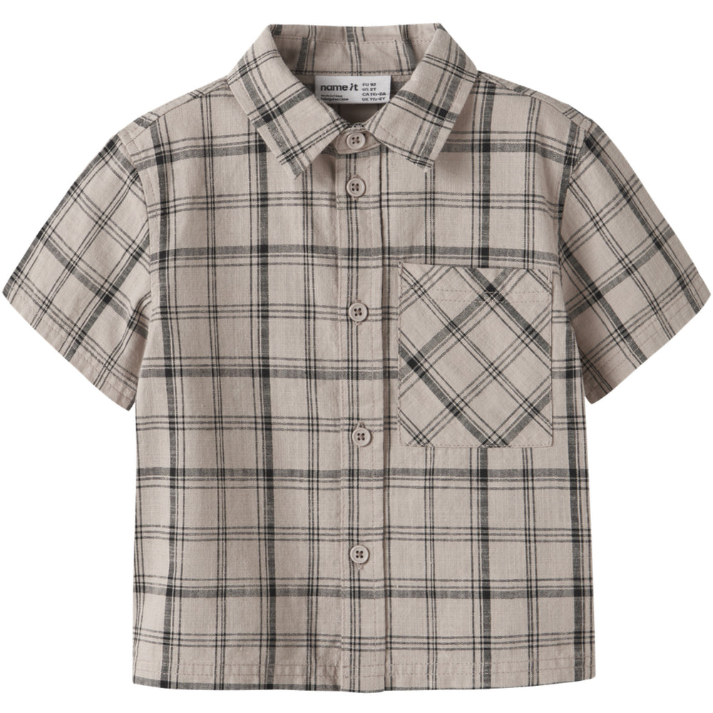 Køb Name It Chateau Gray Check Nmmhowie Ss Nreg Skjorte Box